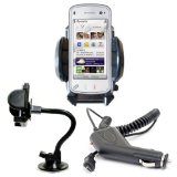 Brand New Shop4accessories Car Kit: Windscreen Suction Mount Holder and In Car Charger for the HTC MAGIC G2