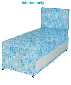 Tiny Tots Blue Divan/Headboard/Sprung Mattress