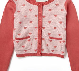 Girls Pink Heart Knit Cardigan, pink 9268480528