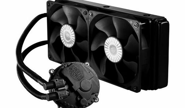 Cooler Master CPU Radiator Water Cooling Kit System with Dual 120mm Quiet and Smart PWM Tower Fan, Liquid Cooling keep PC Case and CPU Cooling - Seidon 240M