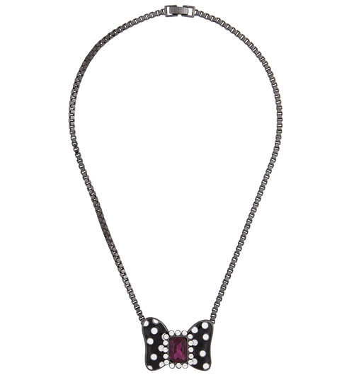 Minnie Mouse Mawi Swarovski Detail Bow Necklace