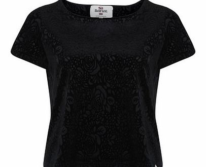 Womens Bellfield Cropped animal velour tee-