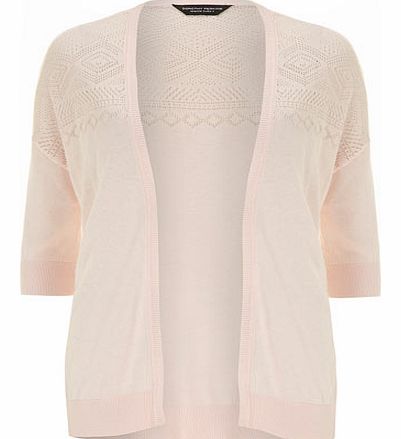 Womens Rose pointelle cardigan- Pink DP55139222