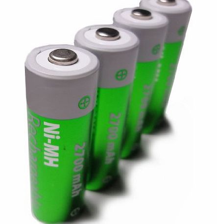 Ex-Pro Power Plus  Ultra High Capacity AA rechargeable 2700mAh Batteries - Pack of 4 - specifically for Digital Cameras