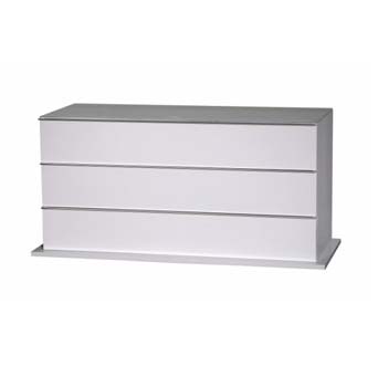 Marina High Gloss White 3 Drawer Chest