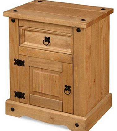 Toluca Corona 1 Door Pine Bedside Cabinet