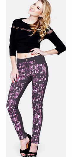 Digital Camo Print Panelled Skinny