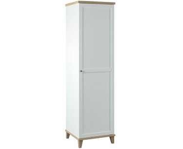 Boston White Single Door Wardrobe With Ash Detail