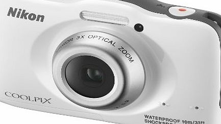 Nikon COOLPIX S32 Camera - White (13.2MP 3x Zoom) 2.7 inch LCD FHD