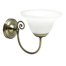 Wilko York Wall Light Antique Brass Effect