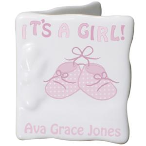 Bootee Its a Girl Message Card
