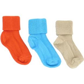 Sockshop Baby 3 Pair Turn Over Top 0-0 Baby - Multi Coloured