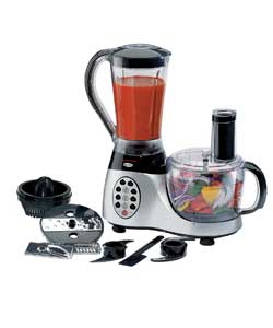 1000 watts. 1kg dry weight capacity. 1.5 litre bowl capacity. 1.5 litre blender capacity. 8 pre set 