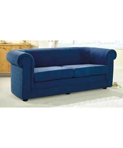 Chesterfield style sofa with foam seat cushions. 1