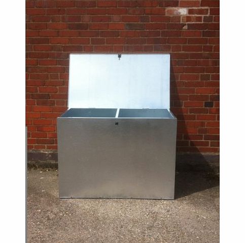 ASA METAL PRODUCTS MEDIUM GALVANISED FEED BIN WITH TWO COMPARMENTS