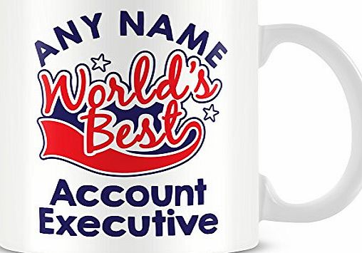 ITservices Worlds Best Account Executive Personalised Mug with Name (customise with ANY name, message, text, photo etc) Cup Gift - Red