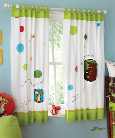Izziwotnot Bedding Pair of Gruffalo Themed Tab Top Curtains
