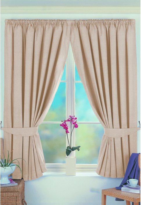 Norfolk Beige Lined Curtains
