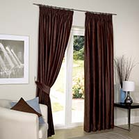 Ocean Curtains Lined Pencil Pleat Chocolate 198 x 229cm