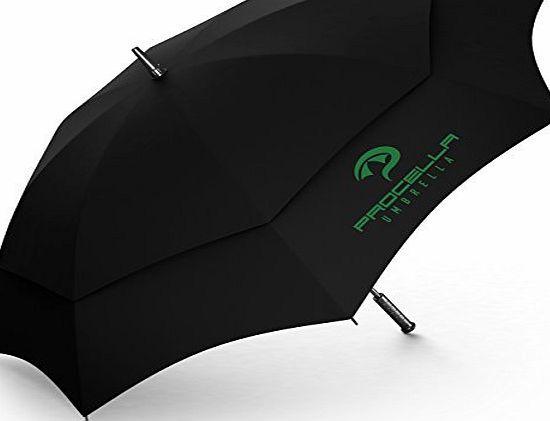 Procella Umbrella Golf Umbrella 62-Inch Large Tested By Skydivers Windproof Auto Open Rain amp; Wind Resistant Black