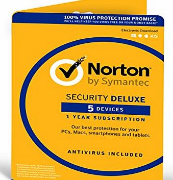 Symantec Norton Security Deluxe 3.0 - 1 User, 5 Devices, 12 Months License Card (PC/Mac)