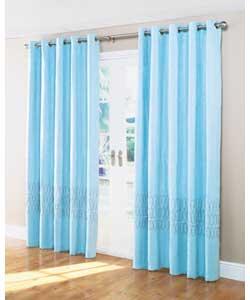 66 x 54in Pair of Suede Ovals Ring Top Lined Curtains-Blue