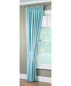 66 X 90 Plain Lined Curtains - Blue