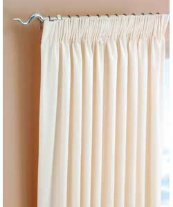 66 x 90in Pair of Calico Pencil Pleat Curtains - Natural