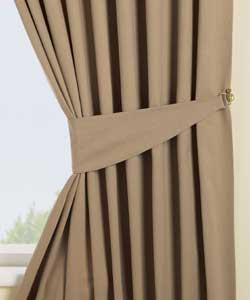 90 x 90in Pair of Lined Pencil Pleat Curtains - Mocha