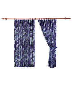 Camouflage Pair of 66 x 54in Unlined Curtains - Blue