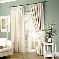 Cecile Tape Top Lined Curtains Natural 132 x 183cm