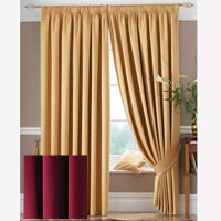 Cotton Satin Lined Curtains Wine 168x183cm