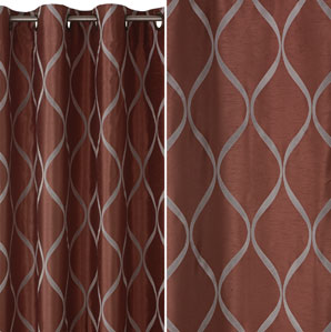 Ismir Eyelet Curtains- Chocolate- W165 x Drop 228cm