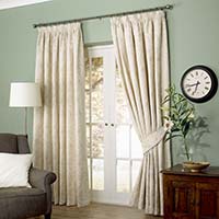 Olivia Tape Top Lined Curtains Natural 132 x 229cm