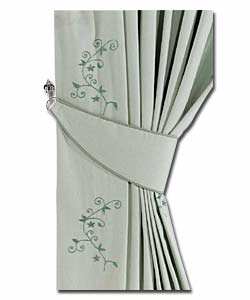 Soft Green Leaf Trail Ready Made Curtains (W)46 (D)90in