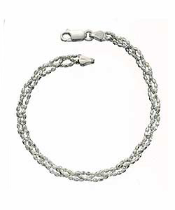 Sterling Silver Woven Bead Bracelet
