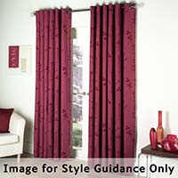 Susan Eyelet Cotton Lined Curtains Beige 168 x 183cm