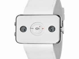 01 THE ONE Mens Turning Disc White Watch