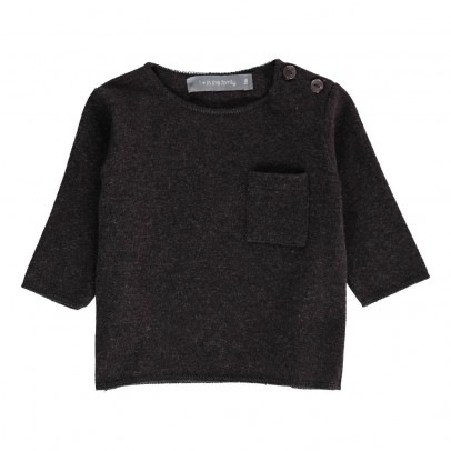 1  IN THE FAMILY Oriol Pocket T-shirt Charcoal grey `9 months,12