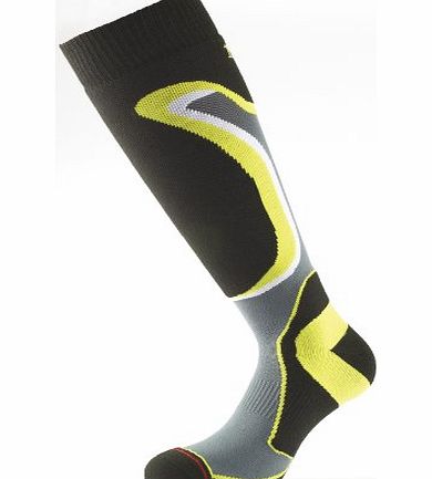 1000 Mile Mens Snow Sports Sock - Black/Yellow, Large(9-11.5 Inch)
