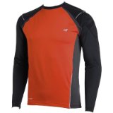 NEW BALANCE Fitted Knitted Mens Long Sleeve Top , S, ORANGE