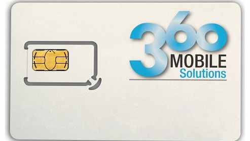 360 Mobile 1 Month 600 Texter SIM, First month prepaid - 600 minutes, 3000 texts, 1Gb data/month - then Rolling Contract