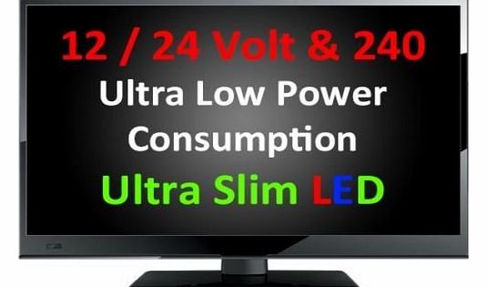 19`` 12 Volt HD Digital Ultra slim DVD LED TV Caravan, Boat, Marine, HGV 24 V 12V