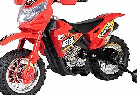 1234-Click 2014 New Quality Electric Ride on Kids Sport Force Motorbike 6V Battery Operated Toy Motorbike in Green, Yellow and Red (Red)