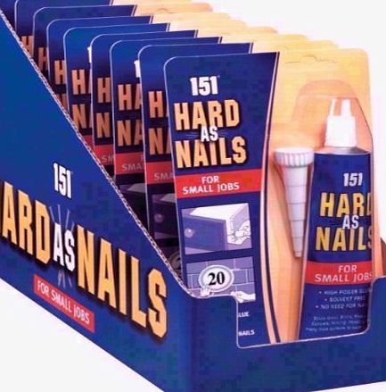 151 PRODUCTS  Hard As Nails High Power Glue / Adhesive . No More Hammers Needed . Diy