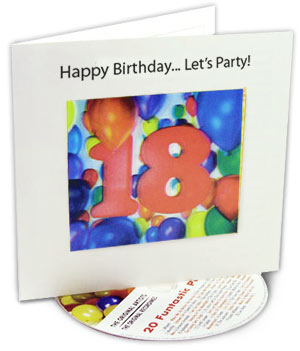 18th Birthday 3D Greeting Card With CD - Lets Party!