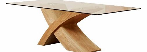 oak glass dining table table only