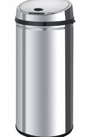 1home Stainless Silver Steel Automatic Sensor Touchless Waste Dust Bin for Kitchen Office 50L LITRE