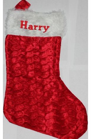 PERSONALISED EMBROIDERED DELUXE CHRISTMAS STOCKING WITH NAME ST1