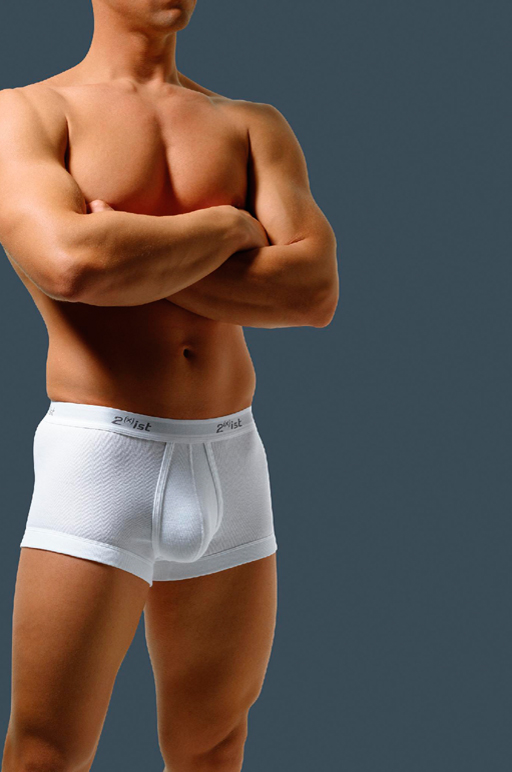 Mens White Cotton Trunk by 2(x)ist